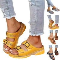 Sandale žene Ljeto Summer SOLD Color Buckle remen Casual Open Toe klinovi Mekane donje prozračne sandale