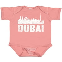 Inktastični grad Dubai City Skyline sa Grunge poklon dječjim djetetom ili dječjem dječjem bodi