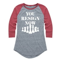 Instant poruka - Ostavite sada - ženska grafička majica Raglan