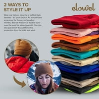 Elowel Beanie HATS za muškarce i žene Unizno paine akril debela kvaliteta tamno smeđe boje