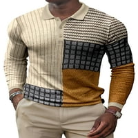REJLUN MEN TEE LONGLE rukav polo majica rever izrez T majice Ležerna majica Slim Fit Office pulover