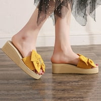 SHPWFBE papuče za žene modna proljeća ljetna luk rhinestone platforma klinovi sandale plaže cipele papuče
