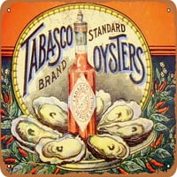 Metalni znak - Tabasco paprika sos i ostrige - Vintage Rusty Look