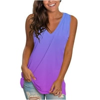 Bvanrty Beach Modne modne dame Havajski vrhovi Ljetne košulje za žene Trendy Solid Color Plain V Ret
