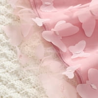 Gwl Baby Girls Suspenderska haljina čipke Tulle Mesh Letterfly princeze za mališane