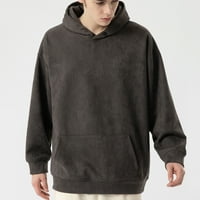 PEDORT HOODIE Dukseri za muškarce prevelizirani prevelirani pulover dugih rukava tamno siva, 2xl