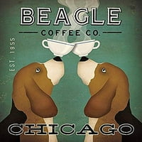 BuyartFortFol Beagle Coffee Co Chicago by Ryan Fowler Beatles Znak kafe pazi Životinje Art Print Poster