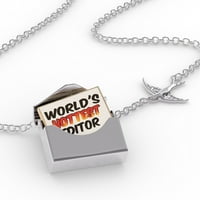 Ogrlica za zaključavanje svjetski najtopliji urednik u srebrnom kovertu Neonblond