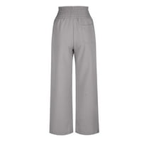 Teretne pantalone za žensko čišćenje ispod 20 dolara, casual labav solid plus veličina visokih struka