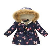 Sanviglor Devojke jakne kaput sa kapuljačom cvjetni ispisna odjeća debela jakna zimskog puffer kaputa