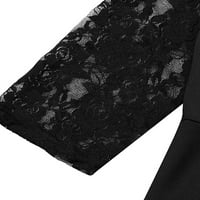 Hugossia Plus veličina Ženska Gothic čipkasti patchwork rukav rukav duga haljina