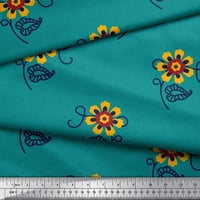 Soimoi Brown Japan Crepe saten tkanina odlazi i cvjetna etnička otisnuta zanatska tkanina od dvorišta