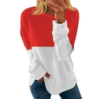 Lroplie majice za žene okrugli izrez na dugih rukava ženske vrhove dvostruki okrugli vrat Veliki džemperShirt