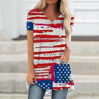 Dabuliu Američka zastava Hladna majica za hladnu ramenke Četvrti juli Patriotska košulja zvijezde Stripes