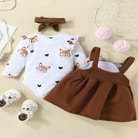 Dječja djevojaka Jesen odjeća Slatka vjeverica ispis dugih rukava mirovanje i suknja od suknje za glavu