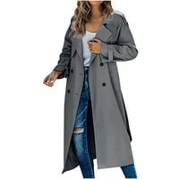 Aufmer dugački jakni kaput Ženski dvostruki kaput dugih rukava kaput kaput dugih rukava kaputić sa kaputama