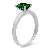 1CT smaragdni rez zeleni simulirani smaragd 14k bijelo zlato graviranje izjava bridalna godišnjica angažman