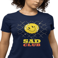 Majica Kimaran Emoji Smiling Face Sad Club sa blistavim ogradom kratkih rukava