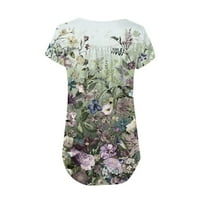 Bluze za žene Dressing Ležerne prilike, Ženske vrhove Ljeto cvjetni tunik Kratki rukav Henley Thirt