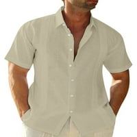 Bomotoo muškarci vrhovi gumb dolje majica rever vrat ljetne košulje casual majica za odmor svjetlo bluza