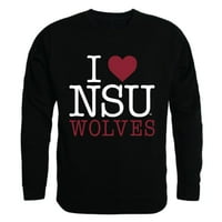 Ljubav NSU Sjeverni državni univerzitet Wolves Crewneck pulover Duks s dukserom Crni