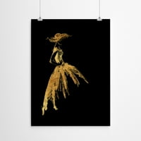 Skica Bercat Berntage Gown u zlatu blurrsbyi art umjetnosti