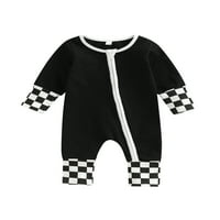 Huakaishijie Toddler Baby Boys Jumpsuits dugih rukava patchwork romper odjeća