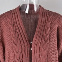 Otvoreni džemper mekan kardigan zimska modna jakna nepravilna šuplja pletena ružičasti ružičasti džemper