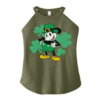 Disney - Leprechaun Mickey - Juniors High Neck Tank Top