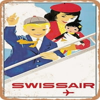 Metalni znak - Swissair Vintage ad - Vintage Rusty Look
