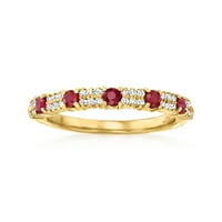 Ross-Simons 0. CT. T.W. Ruby i. CT. T.W. Dijamantni prsten u 18KT žuto zlato za žensko, odrasle