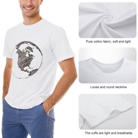 Globe Sjeverna Amerika Vintage Majica MENS CLASSIC CREWNECK TESA Skraćeno rukav Uniziraj bijeli-globus