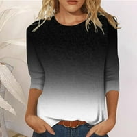 Floleo Trendi ženski vrhovi plus size majica labava bluza odobrenje modno ležerno okruglo tiskana majica