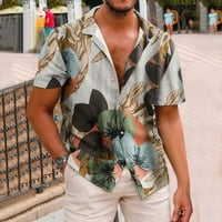 Aaiyomet Havajska majica za muškarce MONG tipke dolje majica na majici Ljeto tiskovina Ležerne kratkih