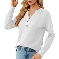 Njshnmn ženska majica dugih rukava Soft Pulover bluza vrh