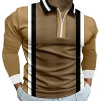 Paille mens t majica rever na vratu Polo majica s dugim rukavima klasična fit pada bluza tamno žuta m