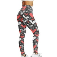Očivier Valentinovo tiska vise visoke struke joga hlače za ženske gamaše tajice kompresije yoga trčanje