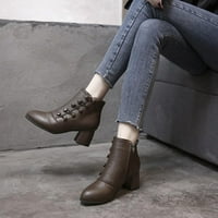 Homodles Ženske srednje gležnjače na prodaju - Retro Comfort šiljaste cipele s smeđom veličinom 7
