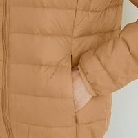 Quilted jakne za žene jesen zimsko toplo lagano čvrstog postolja ovratnik dugih rukava zatvarač nadupčevim