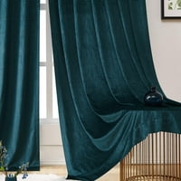 Uptown Home Teal Green Luksuzni Velvet 90% Zapale za zavjese za zavjese za spavaću sobu i dnevni boravak