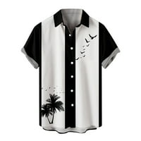 Cleariance Hawaiian Bowling majice za muškarce kratki rukav dolje majica casual tropskog print plaže