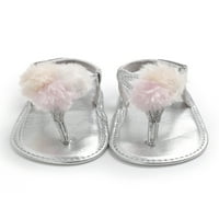 Dječje djece ravne sandale fluffne cipele za krevetiće Ljeto thong sandale dojenčad lagana princeza