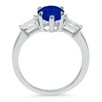 2.3ct Pear Cut simulirani plavi safir 14k bijeli zlatni godišnjica Angažovane kamene prstene veličine