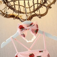 Ljetne male djevojke Djevojke za bebe ružičaste modne brzo sušenje jagoda otiska mreža princeze kupaće