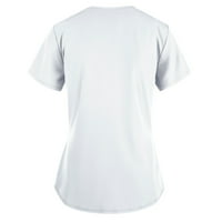 Yubnlvae Womens T majice kratki rukav V-izrez V-izrez sestrinske radne uniforme majice bijelo