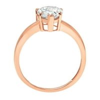 1. CT kruška Clear Simulirani dijamant 18k 18K ruža Gold Gold Angažman prsten veličine 8