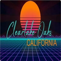 Clearlake Oaks California Frižider Magnet Retro Neon Design