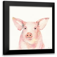 Marrott, Stephanie Crni moderni uokvireni muzej Art Print pod nazivom - na farmi svinja
