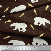 Soimoi smeđa pamučna proizvođačka tkanina pamučna zvijezda i polarni medvjed životinjski otisak tkanine