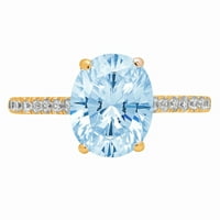 2.21ct ovalni rez plavi simulirani dijamant 14k žuti zlatni godišnjički angažman prsten veličine 5,75